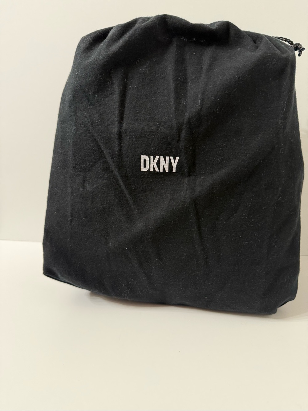 DKNY Robin Small Backpack Black Pebbled Faux Leather Gold Logo NWT Dust Bag - Picture 11 of 12